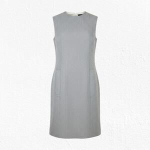 1960s Vintage Bonwit Teller Gray Wool Tweed Mod Sleeveless Shift Dress Size 4